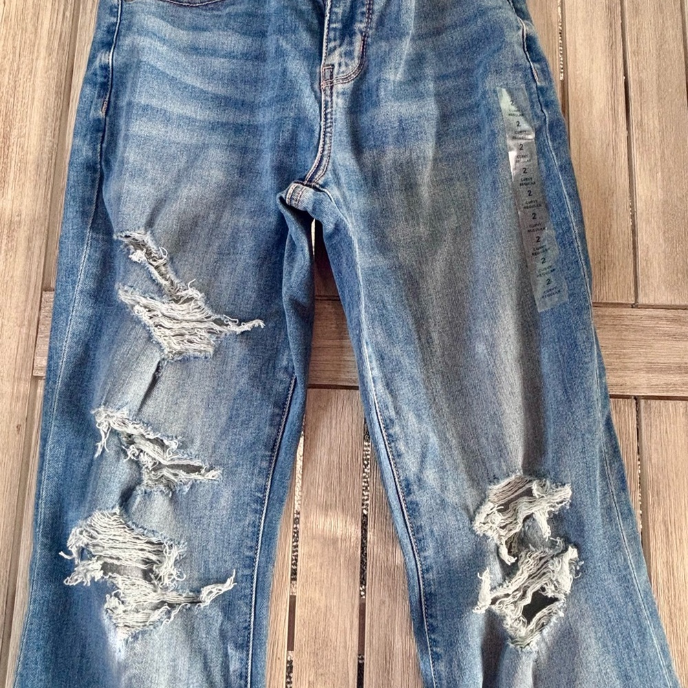American Eagle Outfitters Ripped Blue Boyfriend Jeans